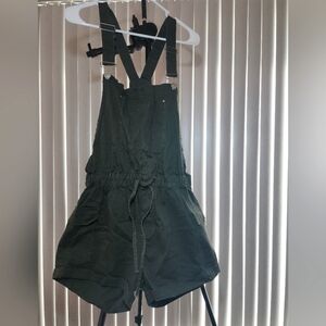 Army Green Shorts Overalls
